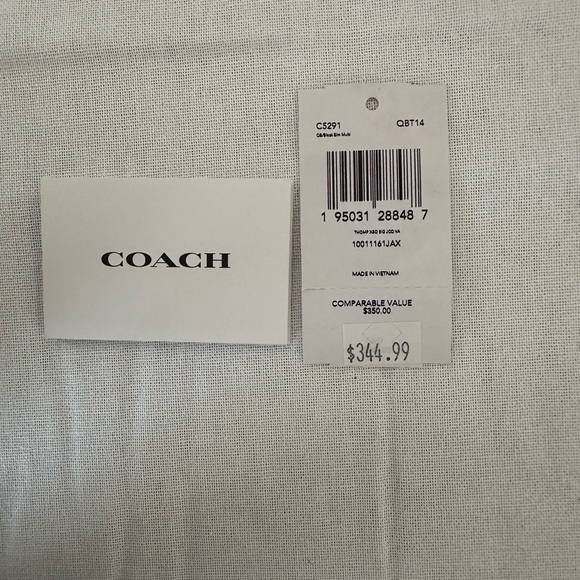 Coach Thompson Signature Stripe Messenger Crossbody Bag | Black Leather Canvas - Picture 11 of 16